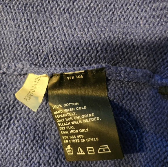 Nautica Blue and Black 1/4 Zip Mens Sweater with Ribbed Cuffs Size Large - Picture 7 of 8